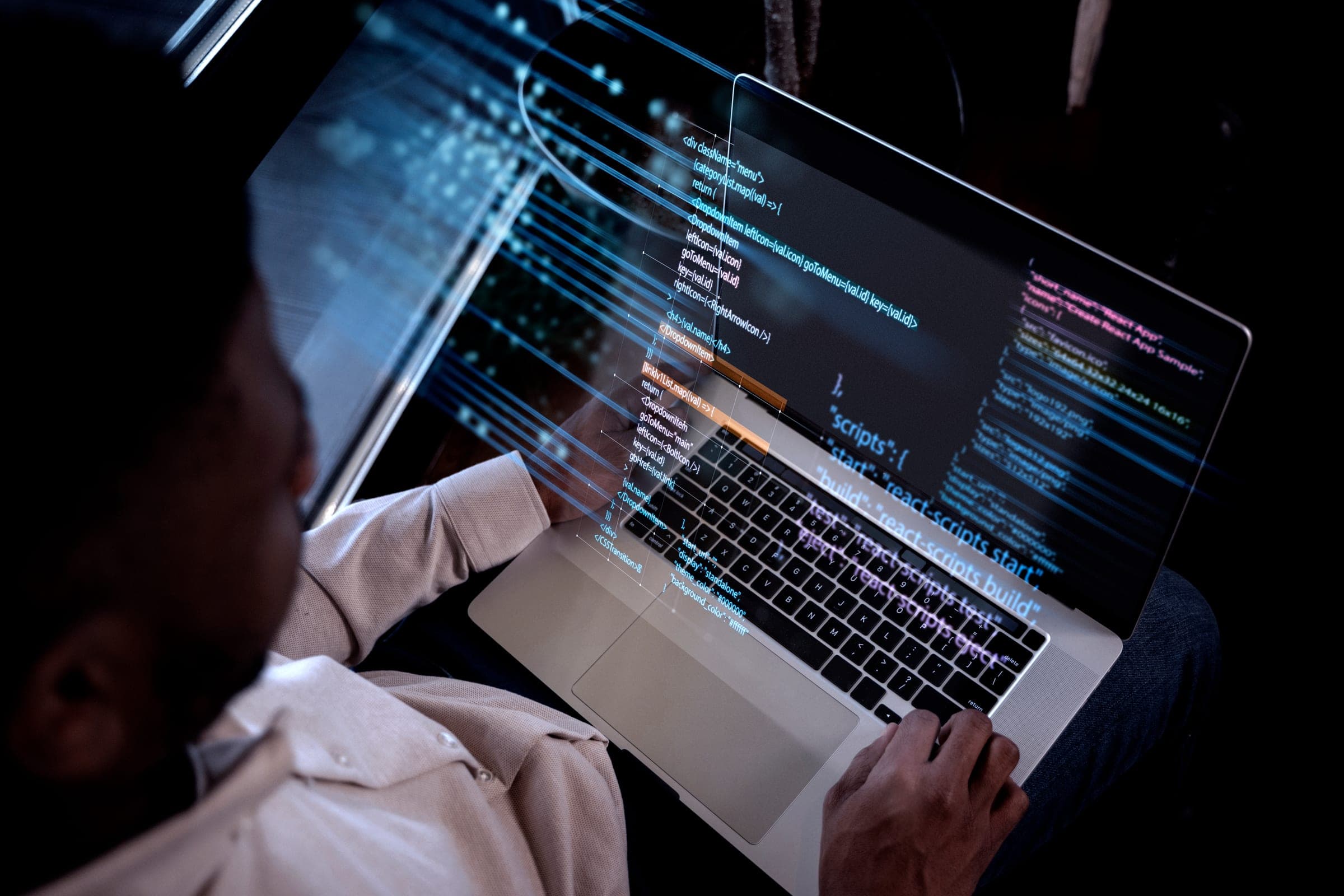 Close-up of source code on a computer screen.